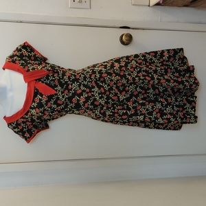 Heartbreaker Black Cherry Print Swing Dress